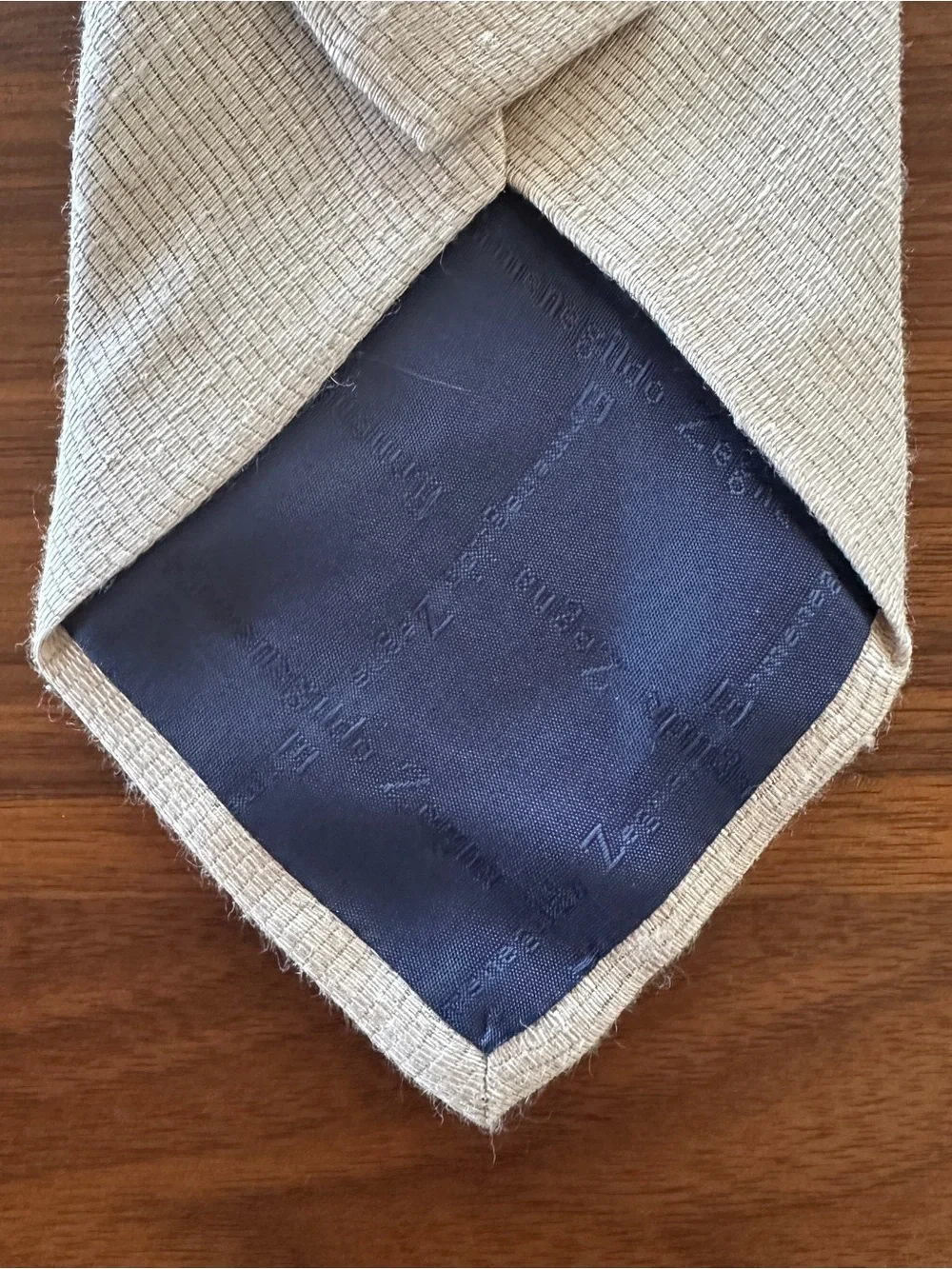 Ermenegildo Zegna Light Beige Textured Men's Tie